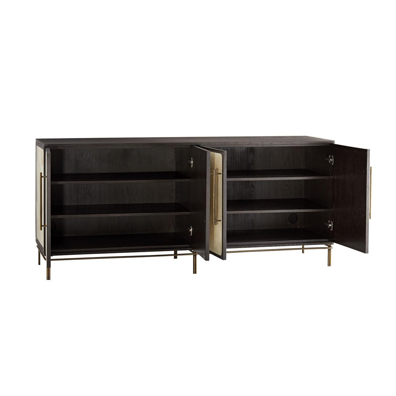 Arteriors Home Edison Credenza, Ivory, Antique Brass, Vellum, 78"W (4883 3MMNJ)