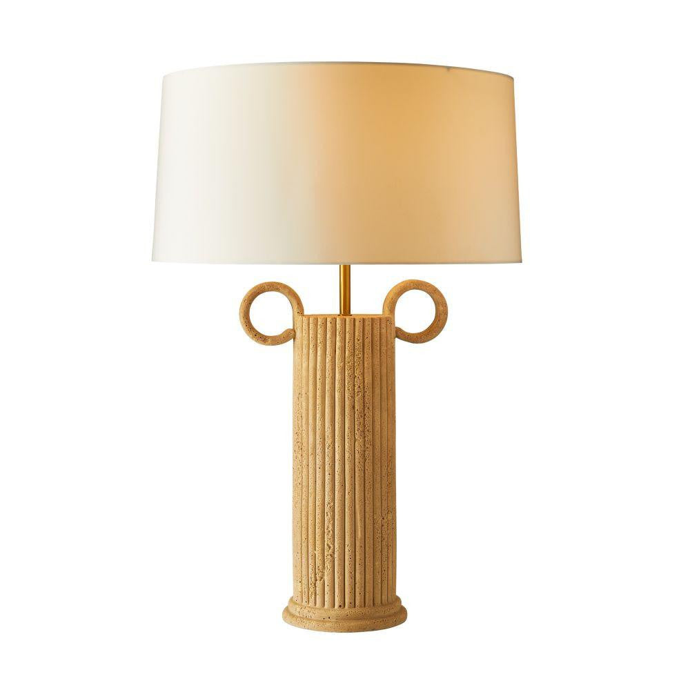 Arteriors Home Eros Table Lamp Sand, Faux Travertine