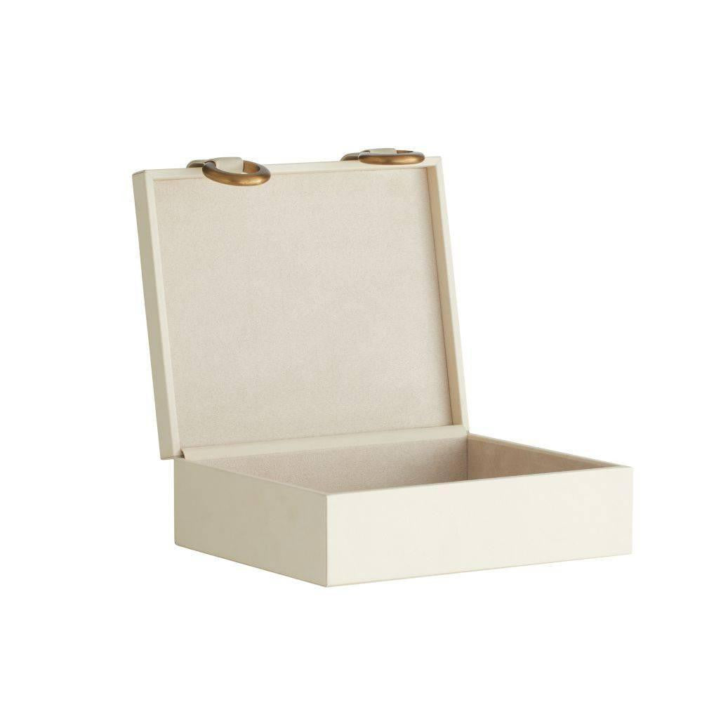 Arteriors Home Facci Box Ivory, Antique Brass