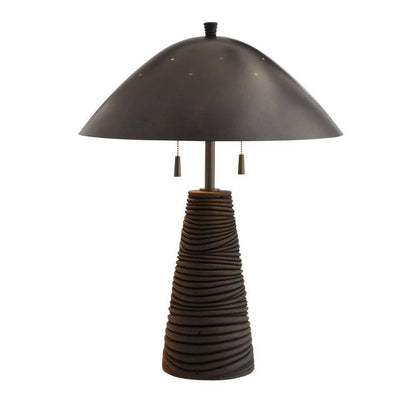 Arteriors Home Fender Table Lamp Black, Lava Stone