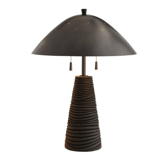 Arteriors Home Fender Table Lamp Black, Lava Stone