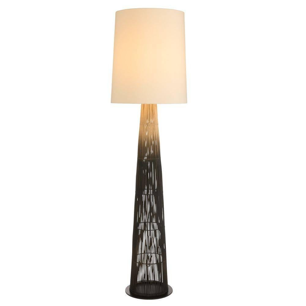 Arteriors Home Florence Floor Lamp Black, Buri Midrib