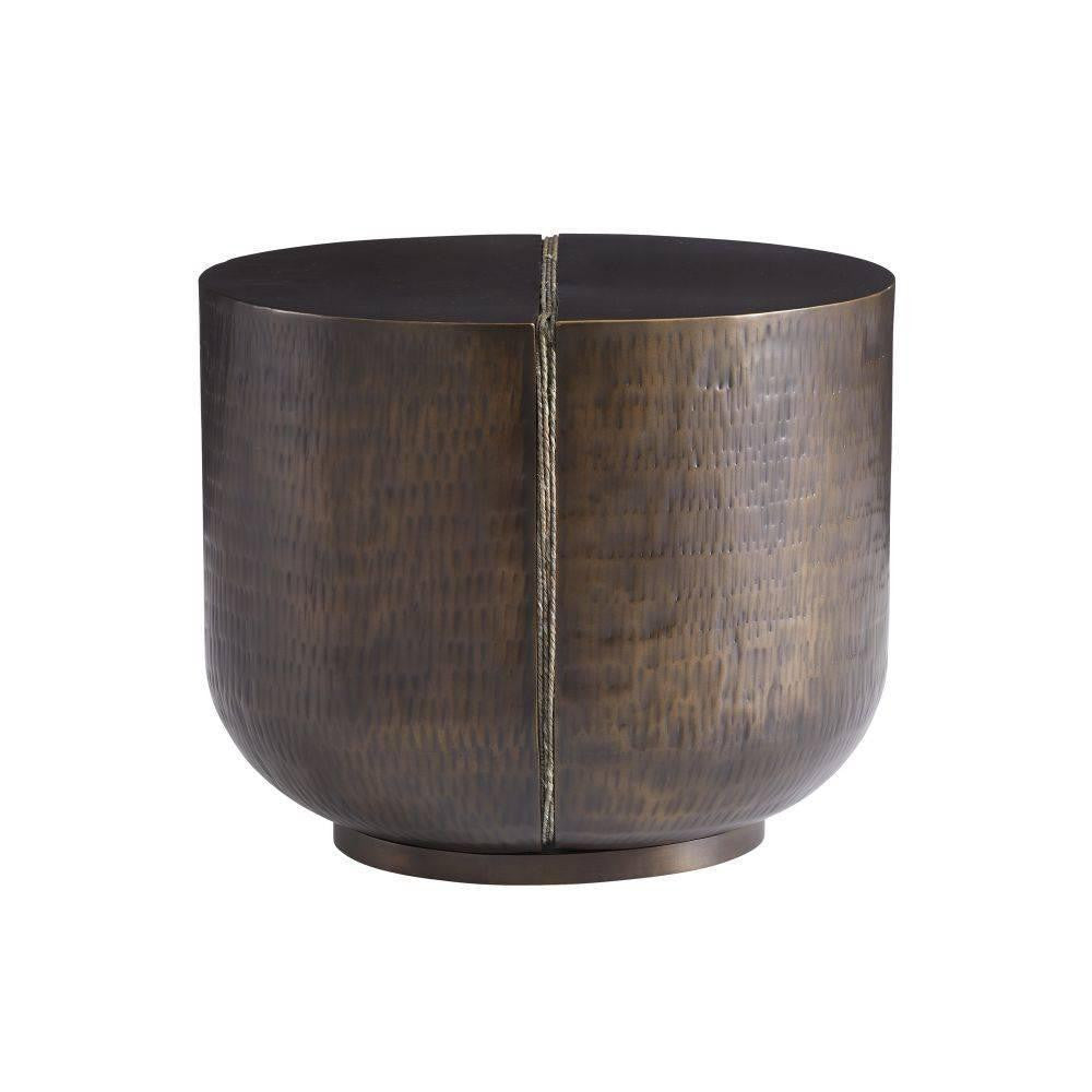 Arteriors Home Fosser End Table Antique Bronze, Gray