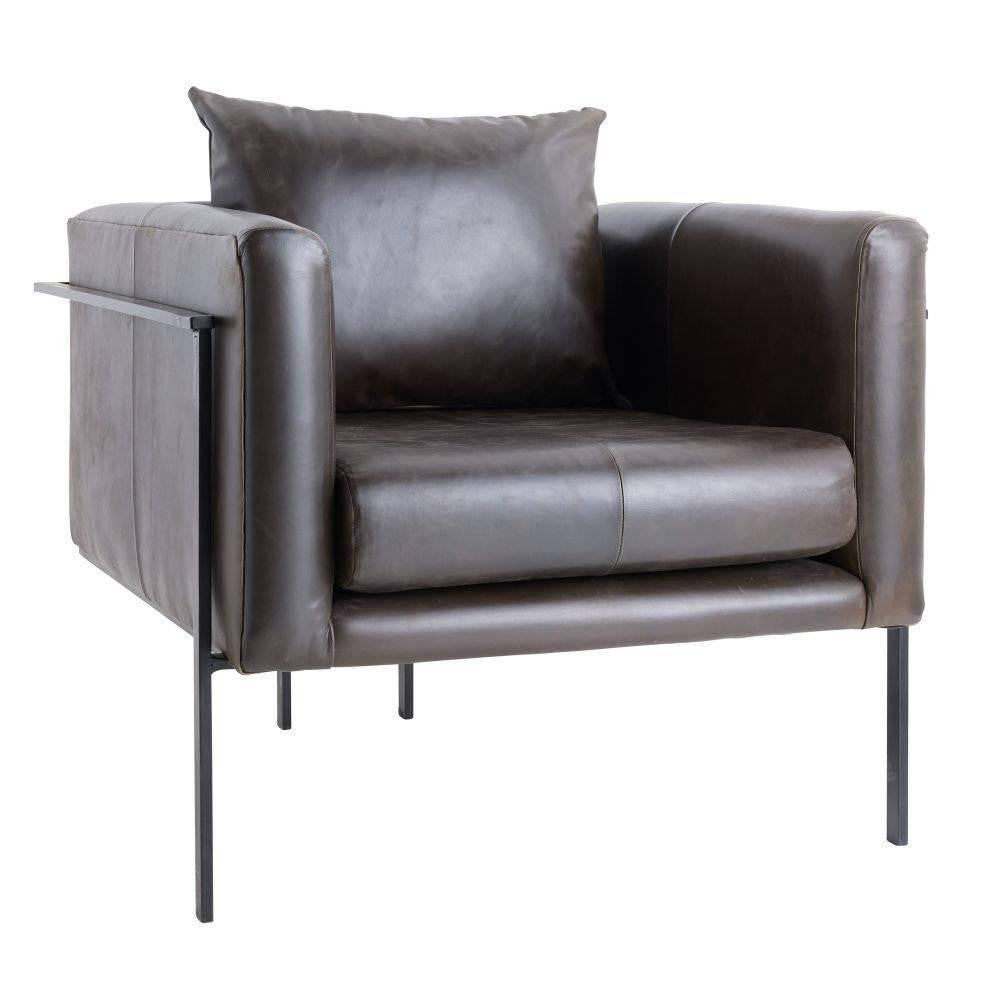 Arteriors Home Giroud Lounge Chair Ore, Blackened Iron
