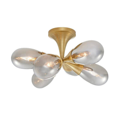 Arteriors Home Giselle Flush Mount Smoke Luster, Antique Brass