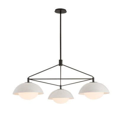 Arteriors Home Glaze Chandelier Blackened Steel, Ivory Stained Crackle