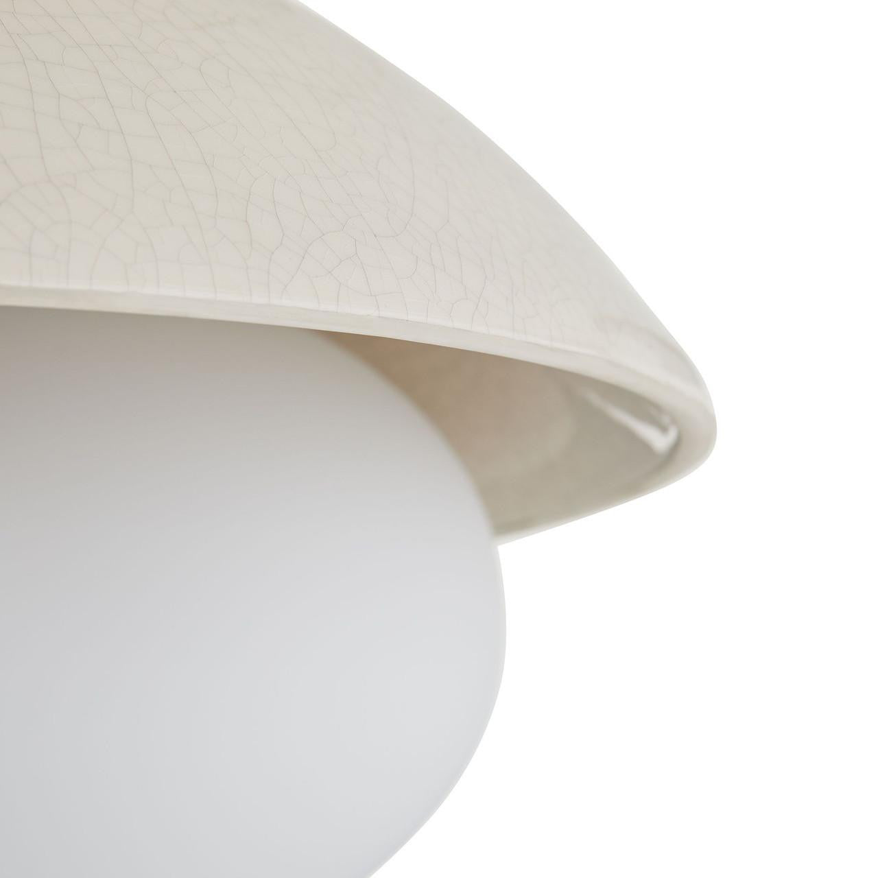 Arteriors Home Glaze Flush Mount, 1-Light, Ivory Stained Crackle Ceramic, Frosted Glass, 12.5"W (DA49003 3MPLT)