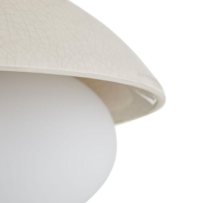 Arteriors Home Glaze Flush Mount, 1-Light, Ivory Stained Crackle Ceramic, Frosted Glass, 12.5"W (DA49003 3MPLT)