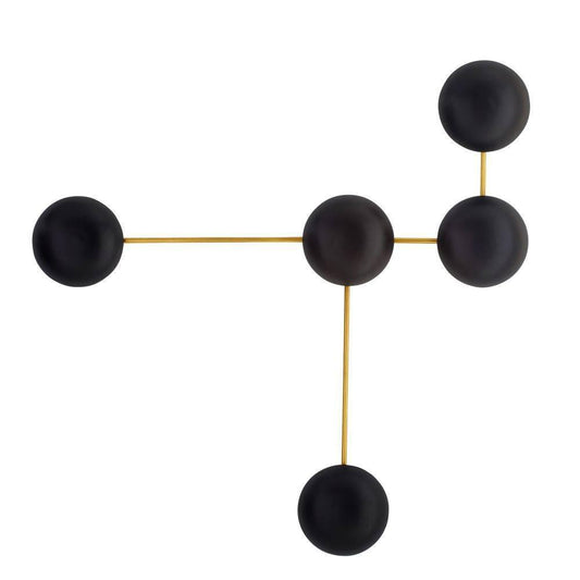Arteriors Home Glaze Sculptural Sconce Antique Brass, Matte Black Ceramic
