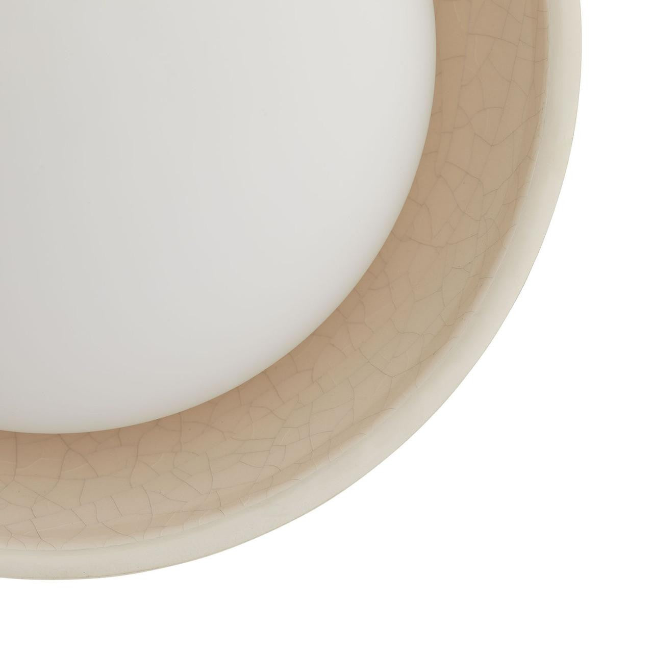 Arteriors Home Glaze Wall Sconce, 1-Light, Ivory Stained Crackle Ceramic, Frosted Glass, 8"H (DA49005 3MPLV)