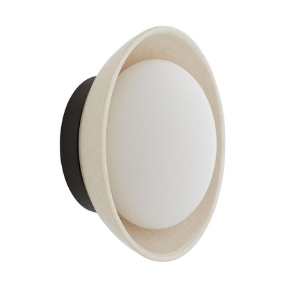 Arteriors Home Glaze Wall Sconce, 1-Light, Ivory Stained Crackle Ceramic, Frosted Glass, 8"H (DA49005 3MPLV)