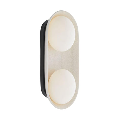 Glaze Large Sconce Ivory Stained Crackle