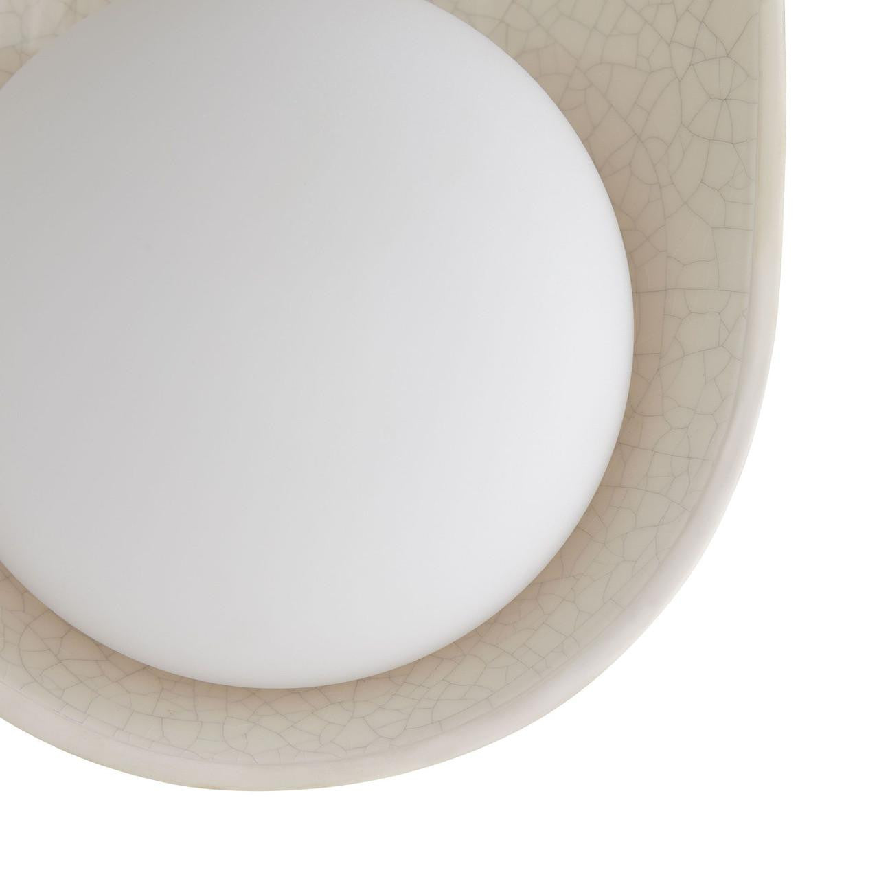 Arteriors Home Glaze Wall Sconce, 2-Light, Ivory Stained Crackle Ceramic, Frosted Glass, 16.5"H (DA49006 3MPLW)