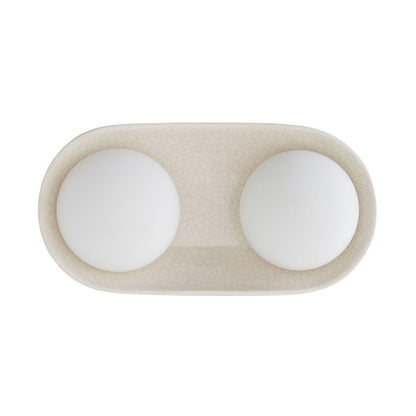 Arteriors Home Glaze Wall Sconce, 2-Light, Ivory Stained Crackle Ceramic, Frosted Glass, 16.5"H (DA49006 3MPLW)