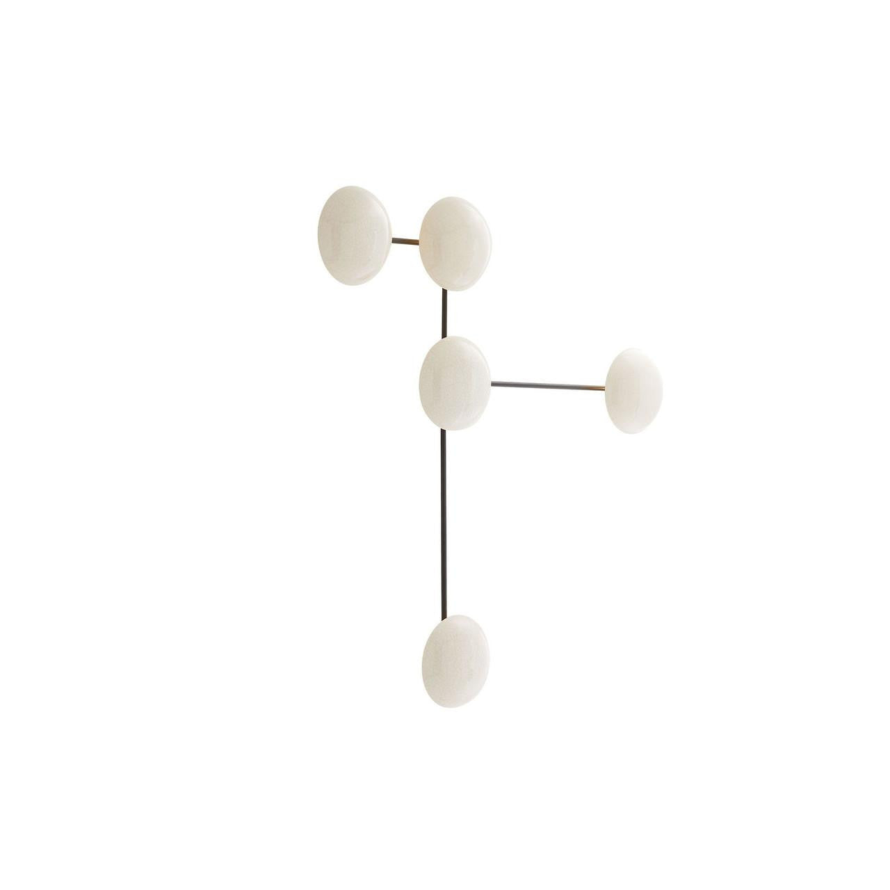 Arteriors Home Glaze Wall Sconce, 5-Light, Ivory Stained Crackle Ceramic, Blackened Steel, 44"H (DA49007 3MPLX)