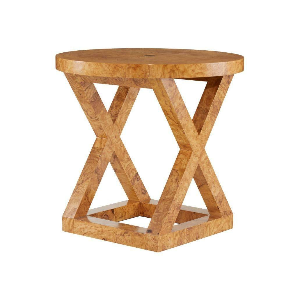 Arteriors Home Greer End Table Blonde Burl, Bronze