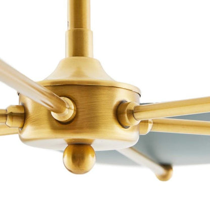 Arteriors Home Griffith Chandelier, 6-Light, Cadet Blue, Antique Brass, 40"Dia (89648 3QP99)