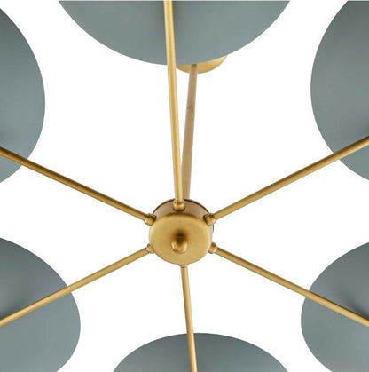Arteriors Home Griffith Chandelier, 6-Light, Cadet Blue, Antique Brass, 40"Dia (89648 3QP99)