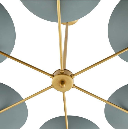 Arteriors Home Griffith Chandelier, 6-Light, Cadet Blue, Antique Brass, 40"Dia (89648 3QP99)