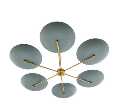 Arteriors Home Griffith Chandelier, 6-Light, Cadet Blue, Antique Brass, 40"Dia (89648 3QP99)