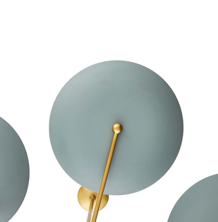 Arteriors Home Griffith Chandelier, 6-Light, Cadet Blue, Antique Brass, 40"Dia (89648 3QP99)