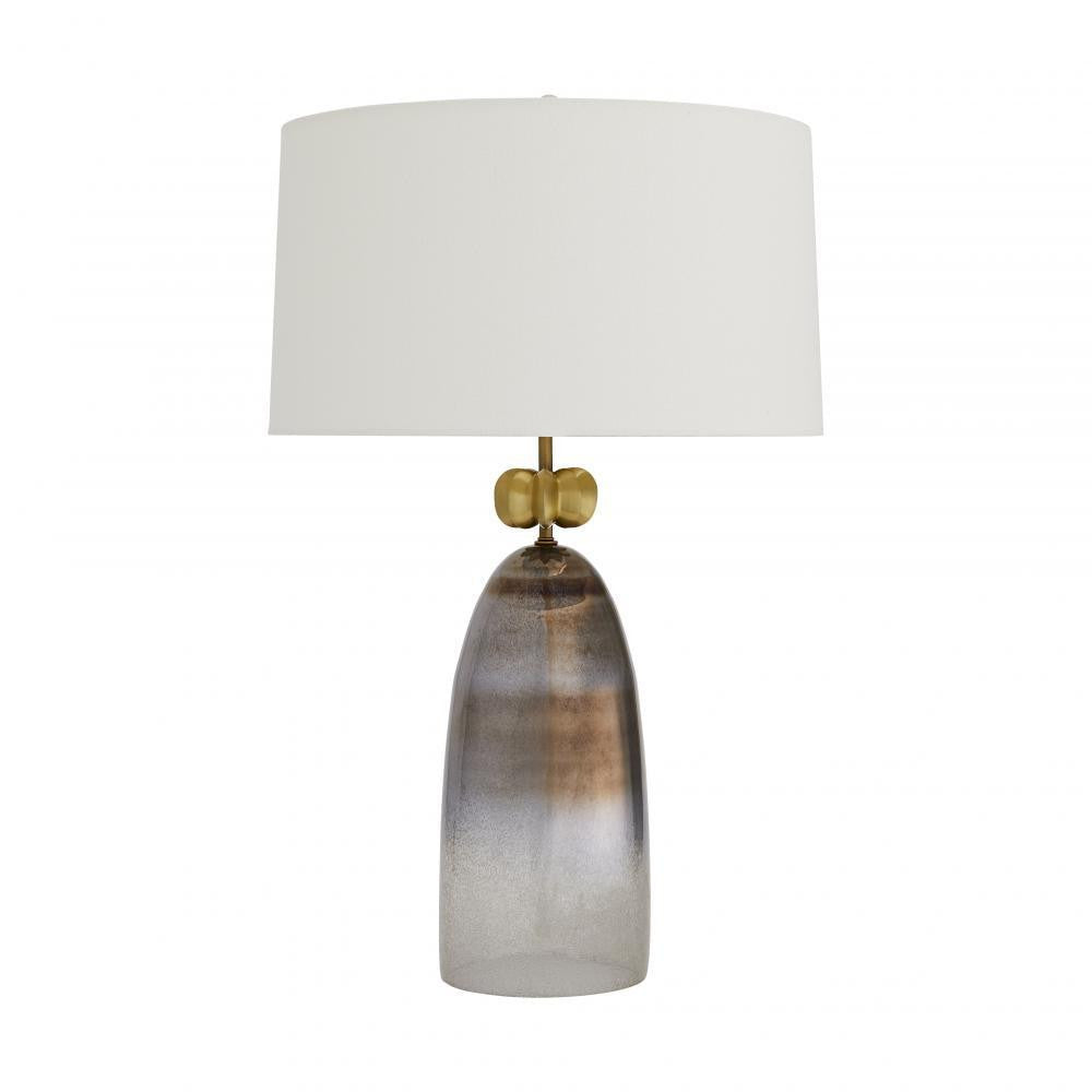 Arteriors Home Haley Table Lamp Smoke Luster Ombre, Antique Brass