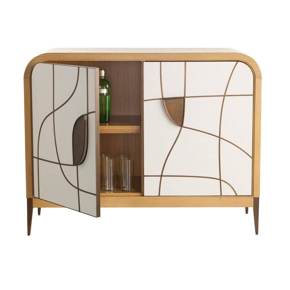 Arteriors Home Hardin Cabinet Beige, Oyster, Heritage Brass