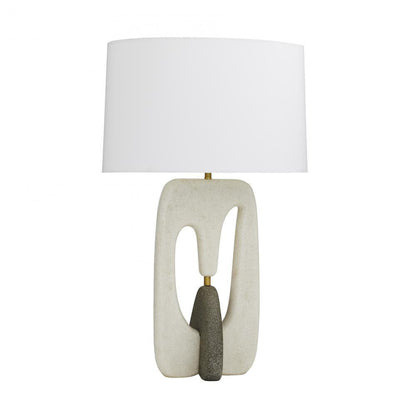 Arteriors Home Harleen Table Lamp White, Graphite Ricestone