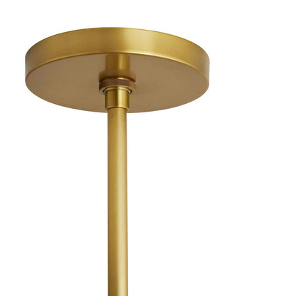 Arteriors Home Harrison Linear Chandelier, 6-Light, Antique Brass, Cream Leather, Opal Glass, 42"W (89467 3MPKW)