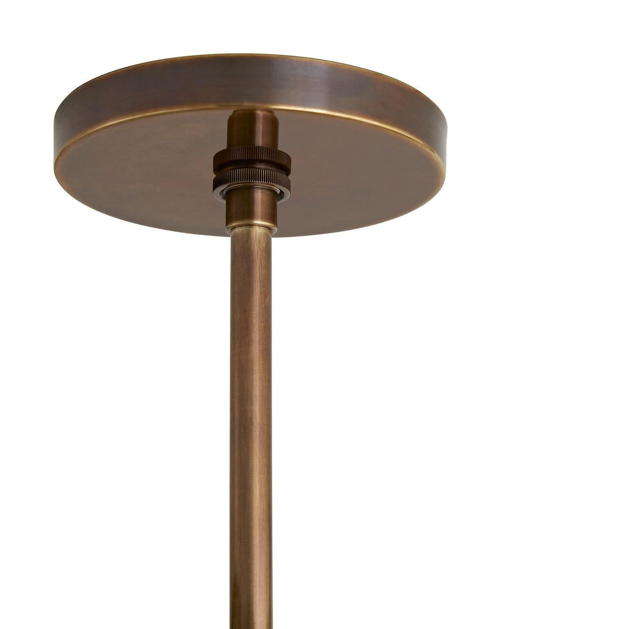 Arteriors Home Harrison Linear Chandelier, 6-Light, Heritage Brass, Graphite Leather, Opal Glass, 42"W (89469 3MPKX)