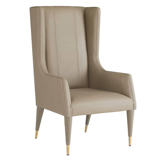 Arteriors Home Hawthorne Lounge Host Chair Dove, Antique Brass