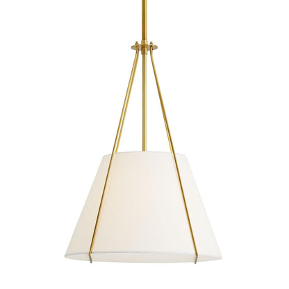 Arteriors Home Heloise Pendant, 1-Light, Antique Brass, White Linen Shade, 18.5"W (49693 3MMPW)