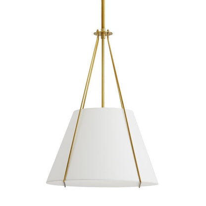 Arteriors Home Heloise Pendant, 1-Light, Antique Brass, White Linen Shade, 18.5"W (49693 3MMPW)