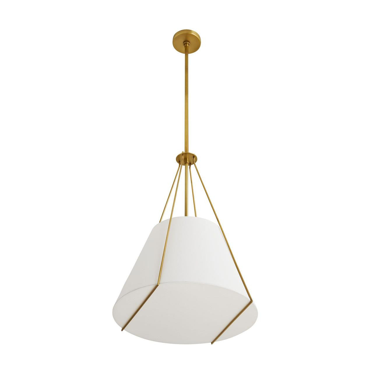 Arteriors Home Heloise Pendant, 1-Light, Antique Brass, White Linen Shade, 18.5"W (49693 3MMPW)