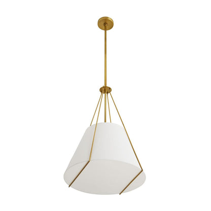 Arteriors Home Heloise Pendant, 1-Light, Antique Brass, White Linen Shade, 18.5"W (49693 3MMPW)