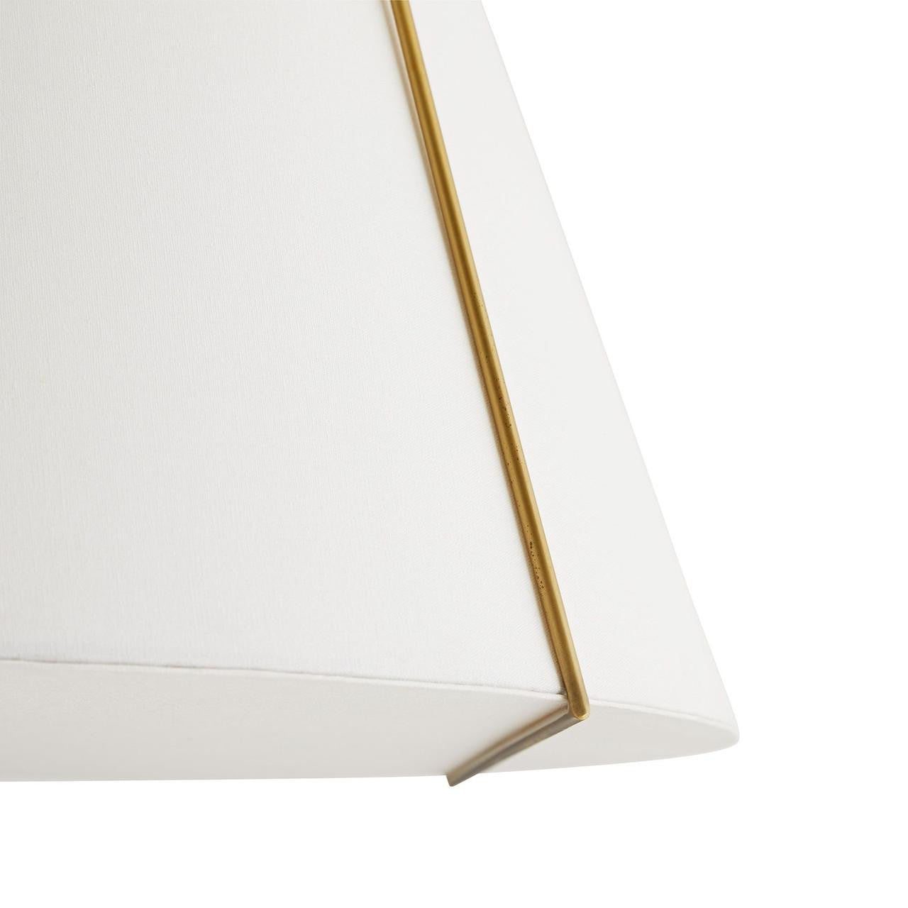 Arteriors Home Heloise Pendant, 1-Light, Antique Brass, White Linen Shade, 18.5"W (49693 3MMPW)