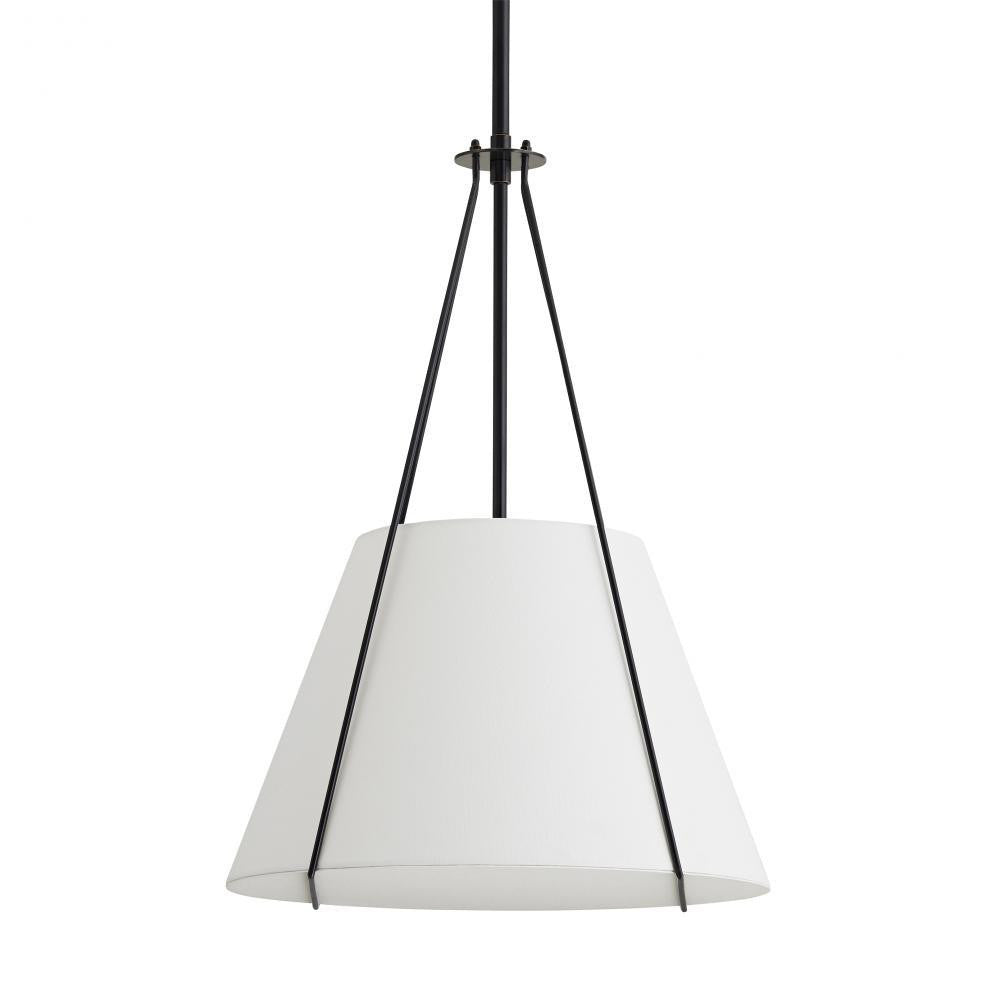 Arteriors Home Heloise Pendant, 1-Light, Bronze, White Linen Shade, 18.5"W (49749 3MLPG)