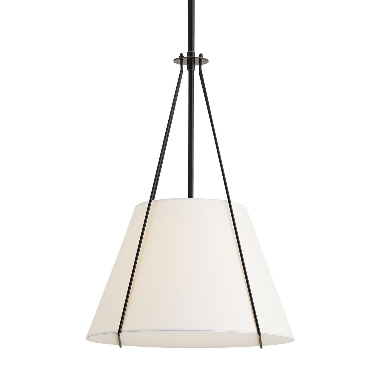 Arteriors Home Heloise Pendant, 1-Light, Bronze, White Linen Shade, 18.5"W (49749 3MLPG)