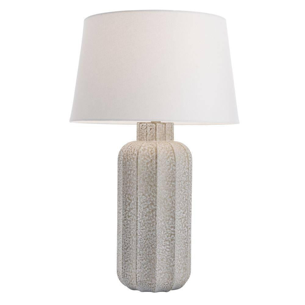 Arteriors Home Henrietta Table Lamp Lunar Reactive, Antique Brass, Off-White