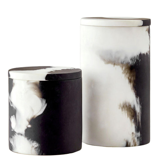 Arteriors Home Hollie Round Containers, Set of 2 Black & White