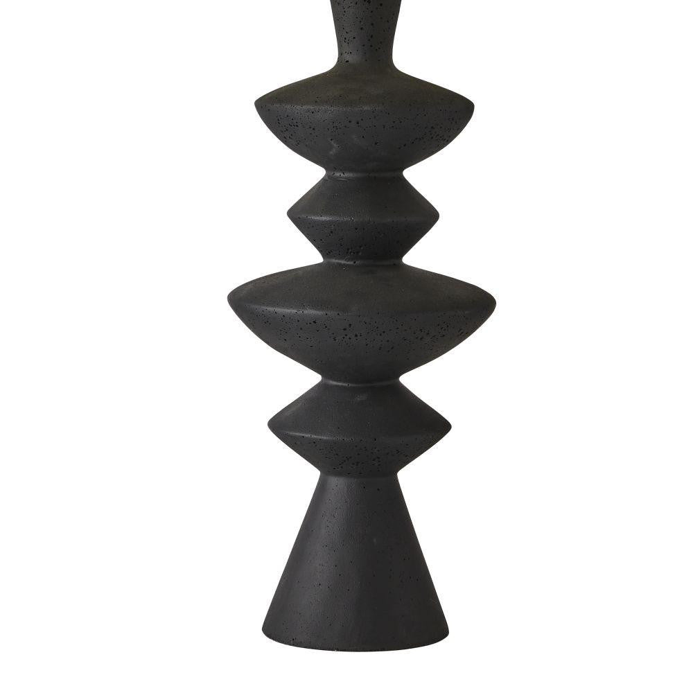 Arteriors Home Jillian Table Lamp Charcoal Lava Stone detail