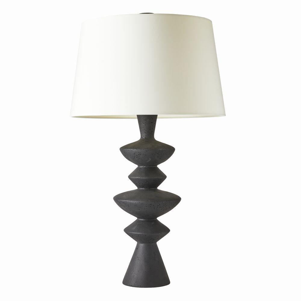Arteriors Home Jillian Table Lamp Charcoal Lava Stone detail