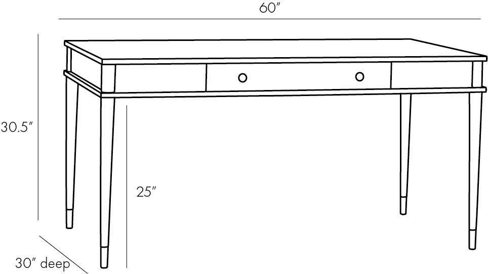 Arteriors Home Jobe Desk, Smoke, Oak, Rectangle, 60"W (5646 3MNN5)