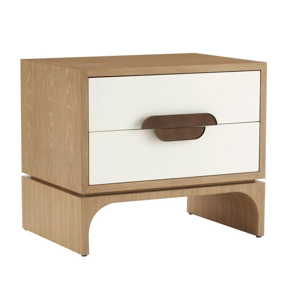 Arteriors Home Kianna Side Table White, Oyster, Heritage Brass