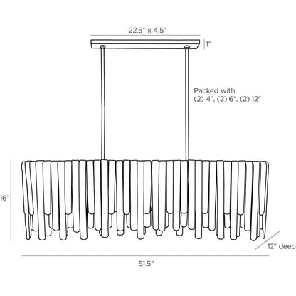 Arteriors Home Leighton Chandelier, Arteriors Home DRC11 3QW6A