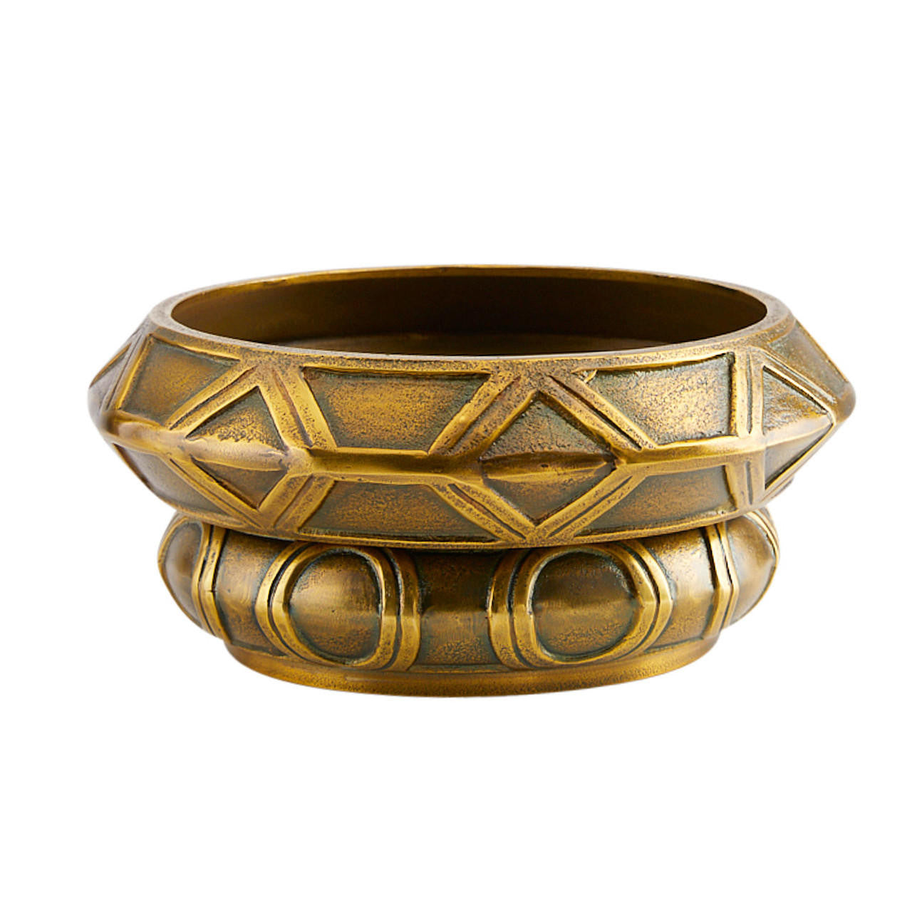 Arteriors Home Millenia Stacked Small Centerpiece, Set of 2 Antique Brass