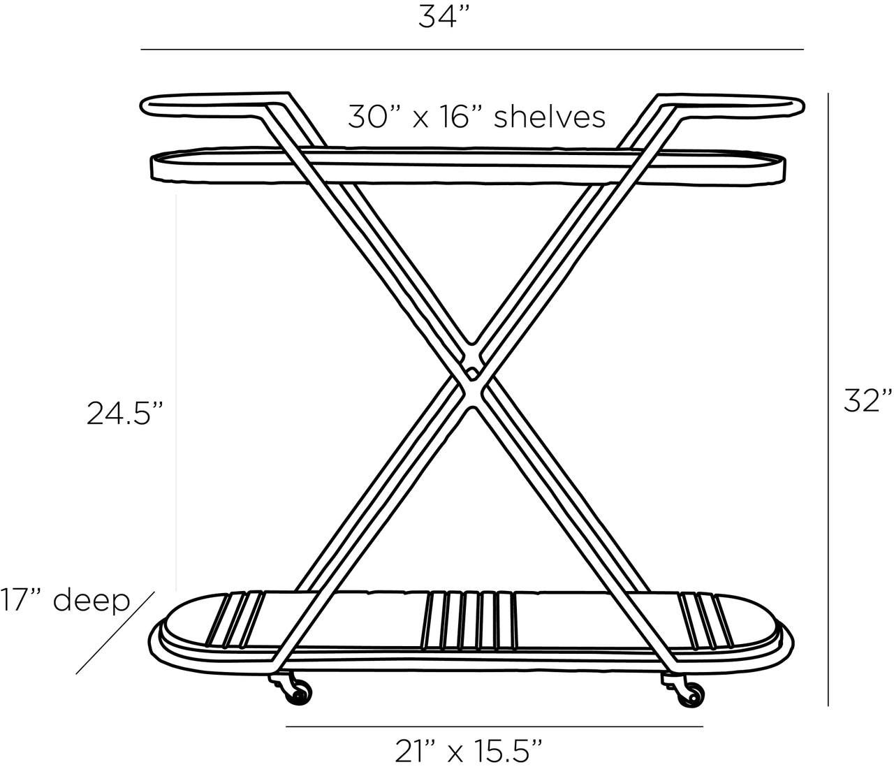 Arteriors Home Nakoa Bar Cart