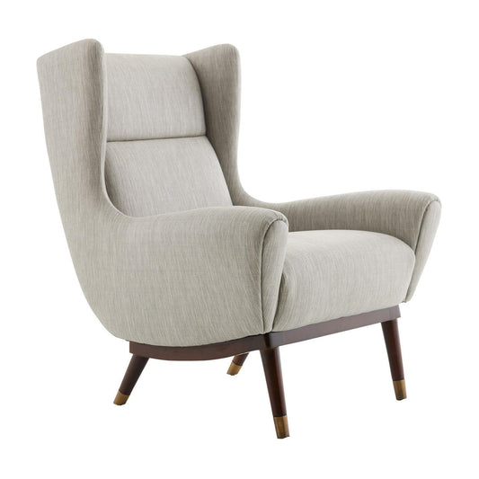 Arteriors Home Ophelia Lounge Chair Fossil Tweed Dark Walnut