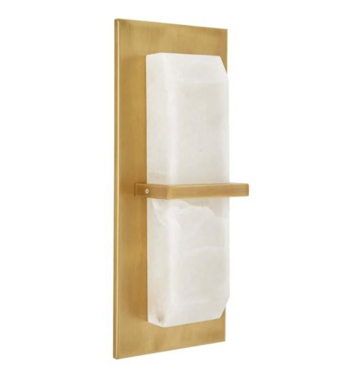 Arteriors Home Redmond Wall Sconce, 2-Light, LED, Antique Brass, White, 20"H (49525 3QND0)