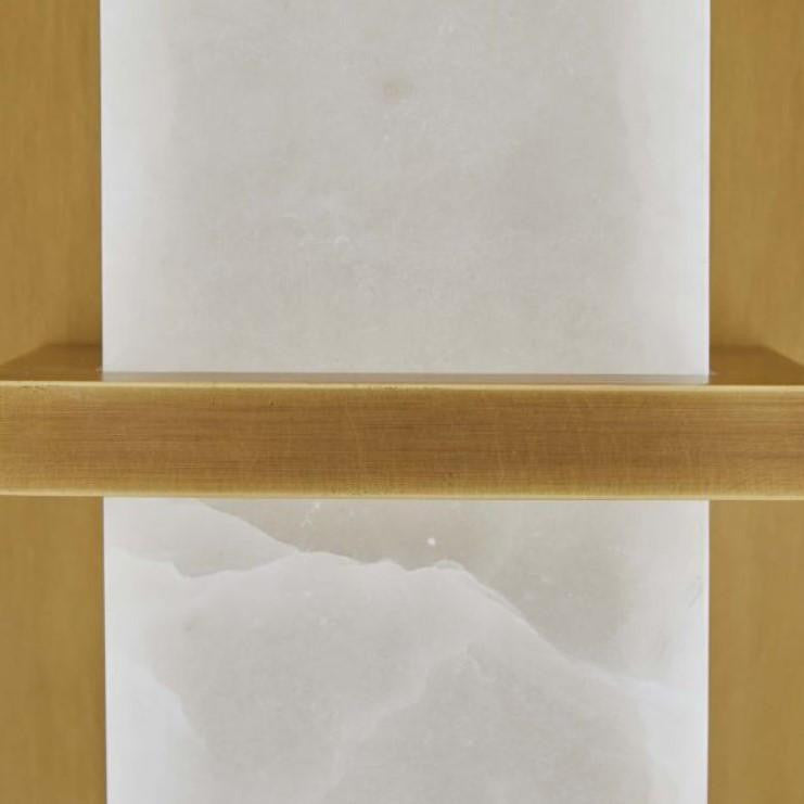 Arteriors Home Redmond Wall Sconce, 2-Light, LED, Antique Brass, White, 20"H (49525 3QND0)